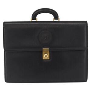 Gianni Versace Leather Business Bag Black